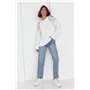 Жіноча кофта oversize з вирізами на плечах - молочний цвет, ONE SIZE (є розміри) 8023-2  фото - Luxbikini