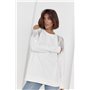 Жіноча кофта oversize з вирізами на плечах - молочний цвет, ONE SIZE (є розміри) 8023-2  фото - Luxbikini