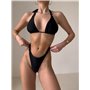 Стильний купальник з трикутною чашкою та фурнітурою, чорний  2888/1-S Domino фото - Luxbikini