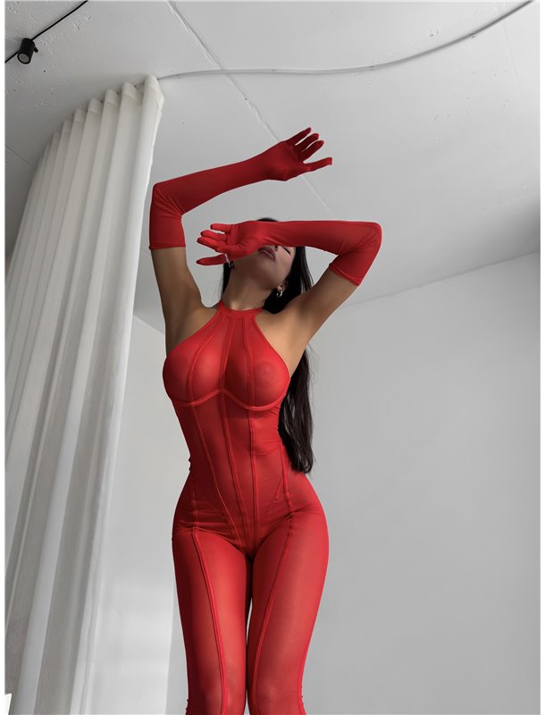 Бодістокінг з силуетними швами М68/161-S Domino фото - Luxbikini