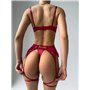 Комплект білизни атлас з мереживом , пояс та гартери 573/123-S Domino фото - Luxbikini