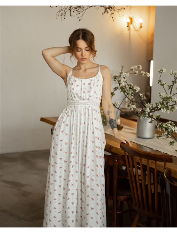 Сукня "Rosetta" тканина штапель Червона квітка 5280 QC фото - Luxbikini