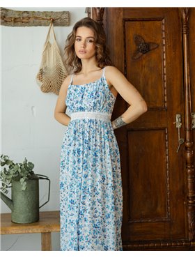 Сукня "Rosetta" тканина штапель Блакитна квітка 5276 QC фото - Luxbikini