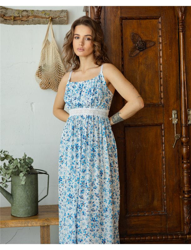 Сукня "Rosetta" тканина штапель Блакитна квітка 5276 QC фото - Luxbikini