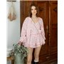 Піжамний костюм-трійка "Aurora" (сорочка+майка+шорти) батист Рожевий 5270 QC фото - Luxbikini