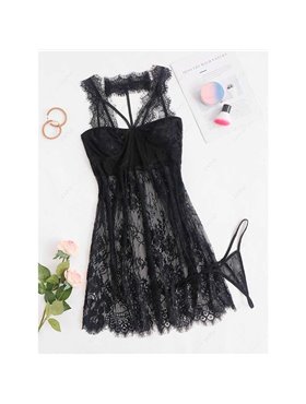 Короткий мереживний пеньюар із чокером — Еротична білизна X0000935 China фото - Luxbikini