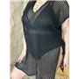 Пляжна чорна жіноча туніка PLUS SIZE