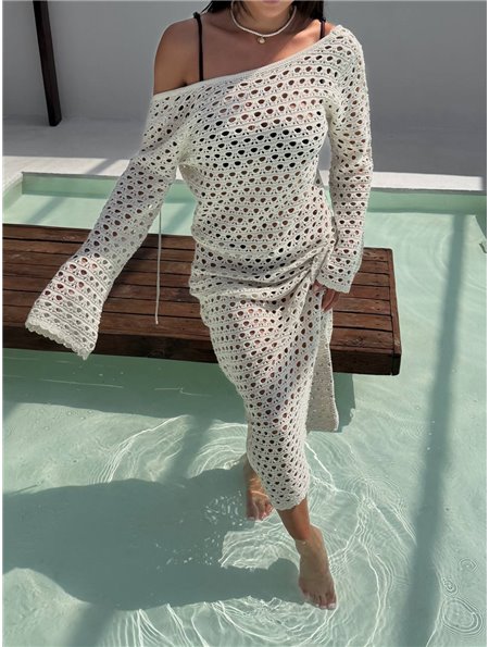 Сукня в'язана молочна 3018/112-S Domino фото - Luxbikini