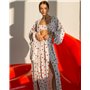 Домашній костюм "Afina" (халат+топ+штани) трикотаж двунитка Серця 4701 QC фото - Luxbikini