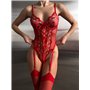 Червоне боді з вишивкою 722/23-S Domino фото - Luxbikini