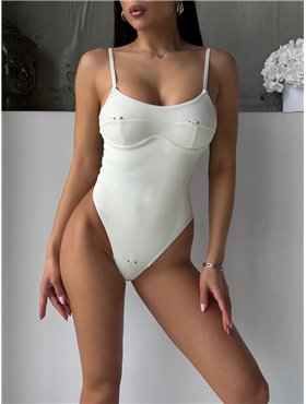 Суцільний купальник з пірсінгом 2993/7-S Domino фото - Luxbikini
