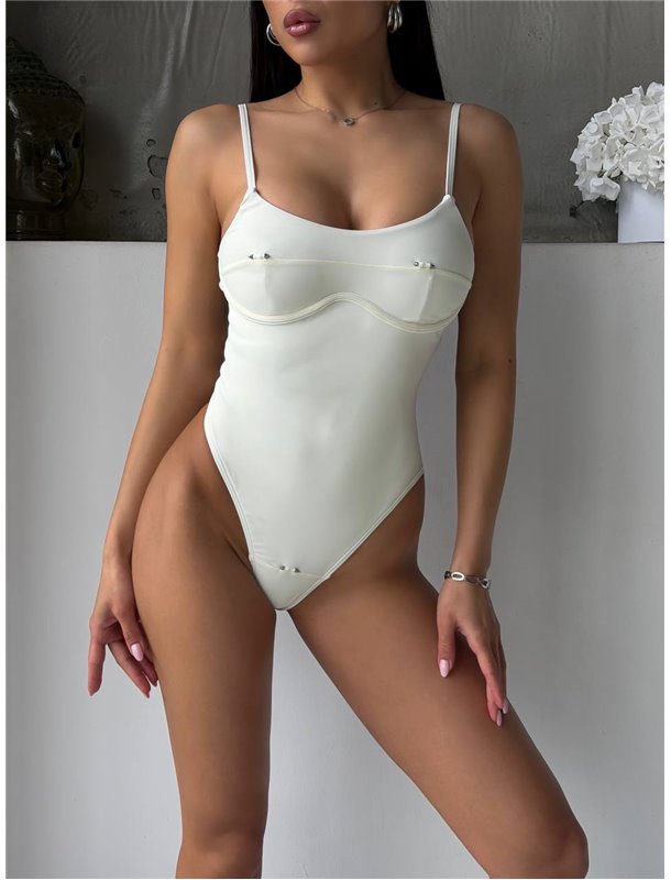 Суцільний купальник з пірсінгом 2993/7-S Domino фото - Luxbikini