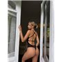 Прозорий чорний боді з відкритою спинкою 164441111 Ghazel фото - Luxbikini