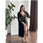 Чорна довга туніка накидка з вишивкою в східному стилі 125231111 Ghazel фото - Luxbikini