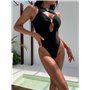 Суцільний купальник з металевими аксесуарами 3007-S Domino фото - Luxbikini