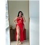 Еротичний боді PLUS SIZE зі спідничкою та шкіряними вставками на грудях червоний 163371111 Ghazel фото - Luxbikini