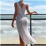 Довга в'язана туніка-сукня - біла (One size) ТУН-ПЛЯЖ-МАКС-БІЛ  фото - Luxbikini