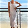 Довга в'язана туніка-сукня - біла (One size) ТУН-ПЛЯЖ-МАКС-БІЛ  фото - Luxbikini