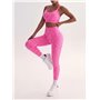 Безшовний спортивний комплект топ і лосини - рожевий неон\леопард SPORT-TOP-PINK-LEO  фото - Luxbikini