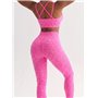 Безшовний спортивний комплект топ і лосини - рожевий неон\леопард SPORT-TOP-PINK-LEO  фото - Luxbikini