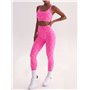 Безшовний спортивний комплект топ і лосини - рожевий неон\леопард SPORT-TOP-PINK-LEO  фото - Luxbikini