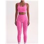 Безшовний спортивний комплект топ і лосини - рожевий неон\леопард SPORT-TOP-PINK-LEO  фото - Luxbikini