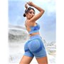 Безшовний спортивний комплект топ і шорти - блакитний SPORT-TOP-SHORTS-BLUE  фото - Luxbikini