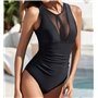 Суцільний купальник з прозорим декольте- чорний KUP-CIL-PROZ-DEC-BLACK  фото - Luxbikini