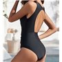 Суцільний купальник з прозорим декольте- чорний KUP-CIL-PROZ-DEC-BLACK  фото - Luxbikini