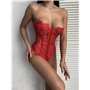 Жіночий еротичний мереживний корсет на гачках з трусиками 547/32-S  фото - Luxbikini