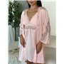 Спокусливий халат та сорочка з мереживом рожевого кольору 167401111 Ghazel фото - Luxbikini