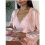 Спокусливий халат та сорочка з мереживом рожевого кольору 167401111 Ghazel фото - Luxbikini