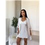 Спокусливий халат та сорочка з мереживом білого кольору 167551111 Ghazel фото - Luxbikini