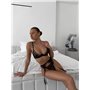 Еротичний комплект з поясом, ліф з каркасною чашкою 255/4-S Domino фото - Luxbikini