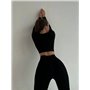 Ефектний жіночий фітнес костюм в рубчик чорний 848011111 Ghazel фото - Luxbikini