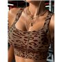 Спортивний бюстгальтер-топ з леопардовим принтом - бежевий 27085  фото - Luxbikini