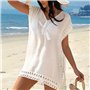 Пляжна туніка з китицями - біла 26988  фото - Luxbikini