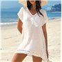 Пляжна туніка з китицями - біла 26988  фото - Luxbikini