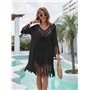 Напівпрозора туніка з бахромою - чорна (One size) 26893  фото - Luxbikini
