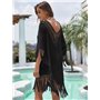Напівпрозора туніка з бахромою - чорна (One size) 26893  фото - Luxbikini