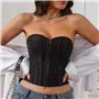 Стильний корсет-топ на гачках - чорний 24391  фото - Luxbikini