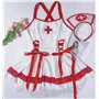 Сексуальний ігровий костюм медсестри сукня – білий\червоний 23945  фото - Luxbikini