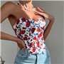 Сексуальний корсет-топ із квітами - білий 23631  фото - Luxbikini