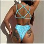 Суцільний купальник з леопардовим принтом - блакитний/леопард 23364  фото - Luxbikini