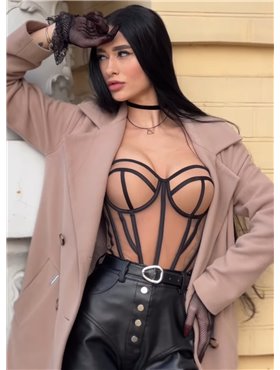 Сексуальний корсетний топ із чашкою - тілесний 22816  фото - Luxbikini