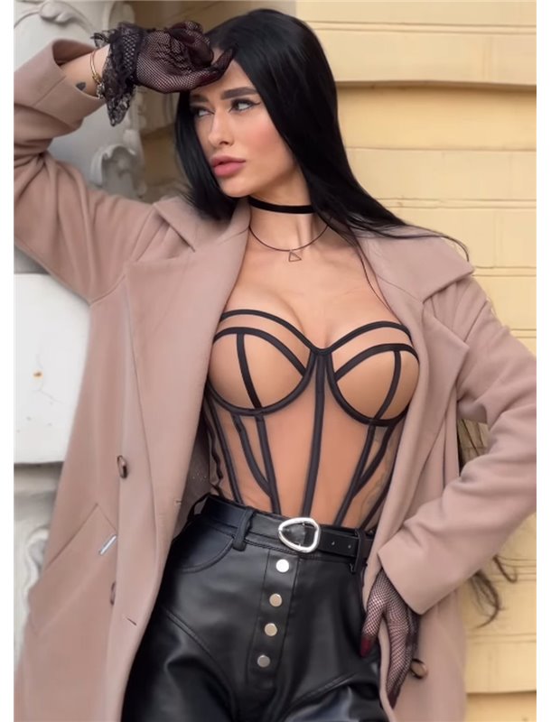 Сексуальний корсетний топ із чашкою - тілесний 22816 фото - Luxbikini