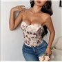 Сексуальний корсет топ з квітами - бежевий 22591  фото - Luxbikini
