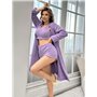 Тепла махрова піжама та халат-кардиган - бузковий 21685  фото - Luxbikini