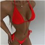 Яскравий купальник жатка на зав'язках - червоний 20778  фото - Luxbikini