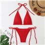 Яскравий купальник жатка на зав'язках - червоний 20778  фото - Luxbikini